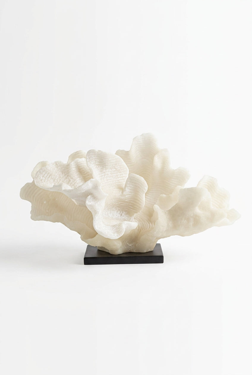 Sculpture Élégance – Objet décoratif ivoire sur socle noir
