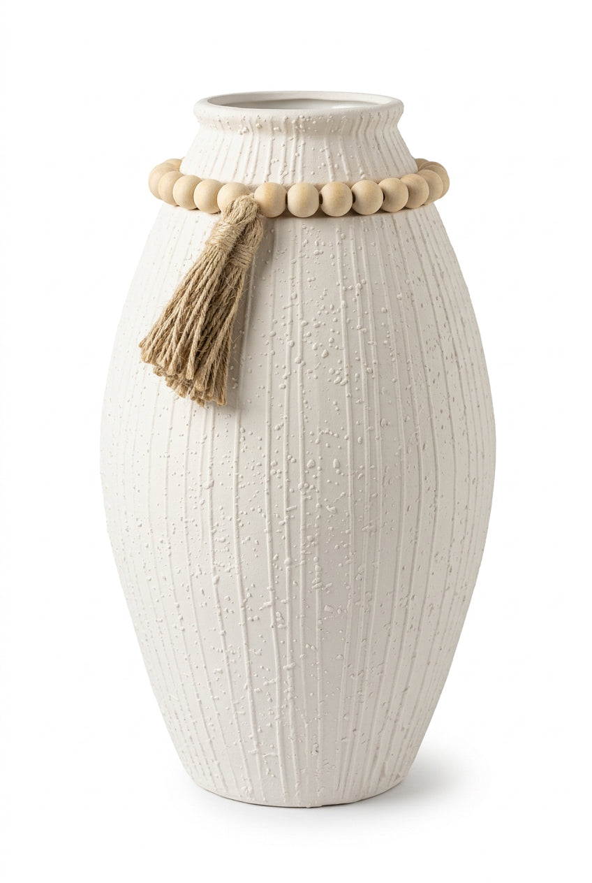 Duo de Vases Décoratifs Ivoire – Collection Bohème Chic