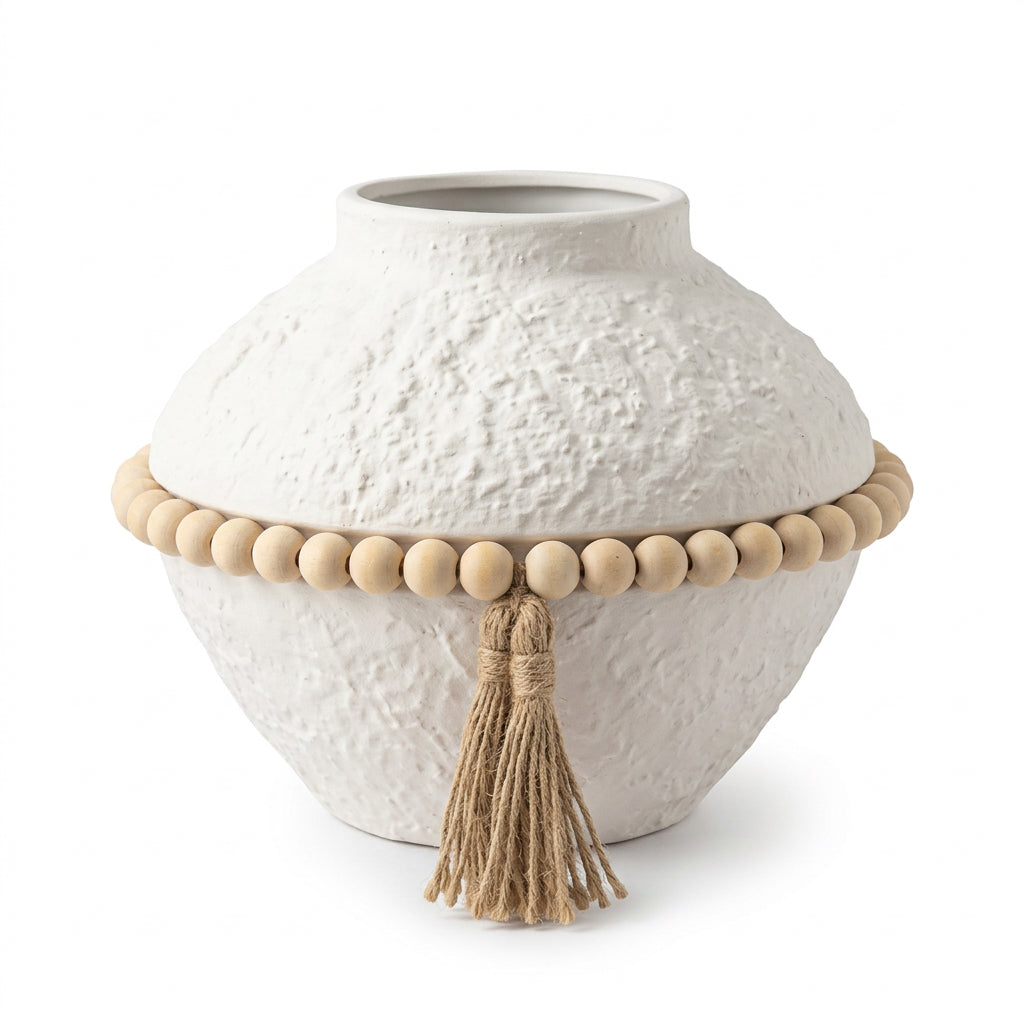 Duo de Vases Décoratifs Ivoire – Collection Bohème Chic