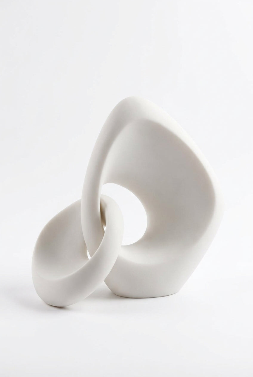 Sculpture Abstraite Organique – Pureté Ivoire
